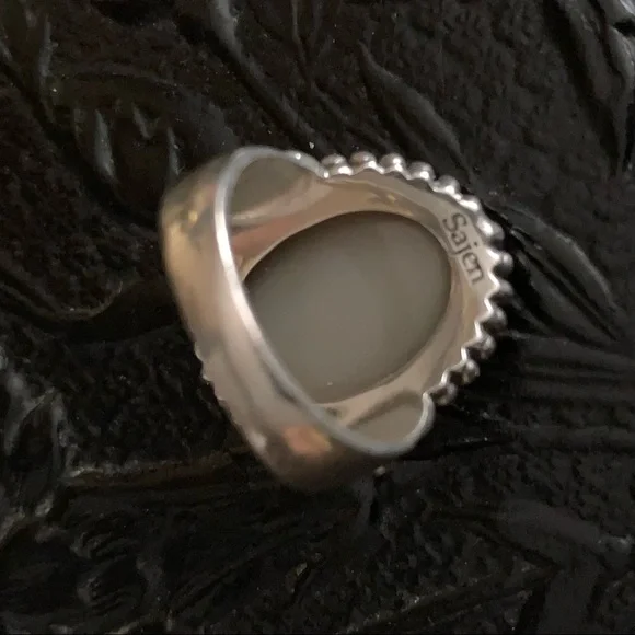 Vintage Sajen Dark Druzy Sterling Silver ring - Picture 8 of 13